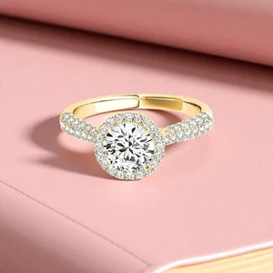 IGI Certified Lab Grown Diamond Wedding Ring 14K Yellow Gold 1.40 Ct Round Cut - Picture 1 of 11