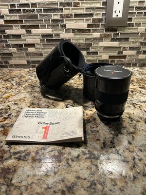 Vivitar Series 1 90mm 1:2.5 VMC "Bokina" Lens with 1:1 Macro Adapter, M/SR Mount - Image 1 of 4