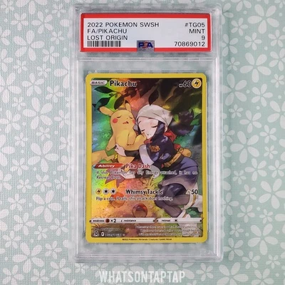 Pokemon Card Pikachu TG05/TG30 Ultra Rare Sword Shield Lost Origin PSA 9 - Image 1 of 2