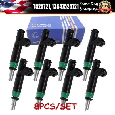 8Pcs New Fuel Injector For BMW 545I 550I 645CI 650I 745I 745LI 750I 750LI X5 US - Image 1 of 4
