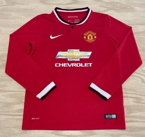 Boys Nike 2014 Manchester United Long-Sleeve Soccer Jersey Size Youth Medium - Picture 1 of 18