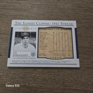 #S-2 2003 Upper Deck Play Ball Yankee Clipper 1941 Streak Joe DiMaggio Yankees - Bild 1 von 2