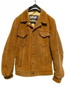 Schott Suede Jacket Blouson Brown Size 36 80s 3rd Trucker Jacket Pre-Owned - Picture 1 of 8