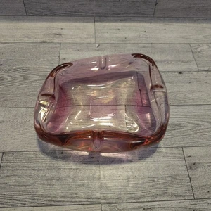 Vintage MCM Rosa Irisierend Kunst Glas Aschenbecher Retro Anchor Hocking - Bild 1 von 9