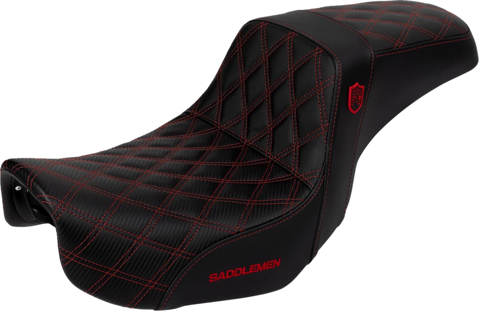 Saddlemen SDC Pro Series Red Lattice Gelcore Seat for 2006-2017 Harley Dyna FXD - Image 1 of 1
