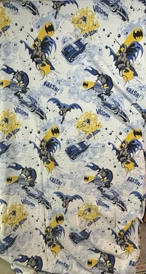 Sábana plana completa Pottery Barn Kids Batman blanco azul algodón superhéroe Foto 1 de 4