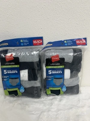 Hanes Boys Tagless Boxer Briefs TWO 5-Pack Pair Size XS 4-5 New Comfort - Image 1 of 2