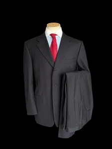 Men’s Canali Black Suit 44L / W36R Super 130’s Full Canvas Formal Business Suit - Picture 1 of 18