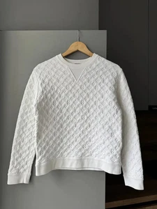 Louis Vuitton Embossed Monogram Pattern White Sweatshirt  Women's S / US 4 - Picture 1 of 6