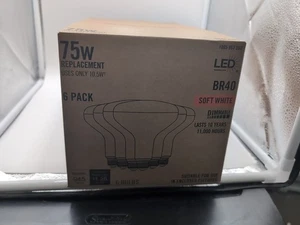  75-Watt Equivalent BR40 Dimmable LED Light Bulb Softlight 6-Pack 🔷 - Picture 1 of 2