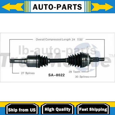 Eje articulado CV delantero derecho TrakMotive para Saab 9-5 2002 2003 2004 2005 2006 Foto 1 de 2