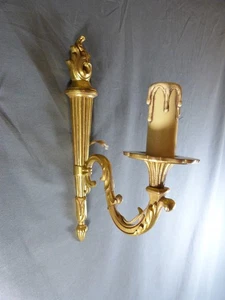 Louis XVI Style Wall Sconce with Gilt Bronze Torches - Picture 1 of 7