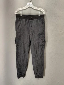 Gap Kids Pants Boys 2XL Gray Cargo Jogger XXL Husky Adjustable Waist Herringbone - Picture 1 of 21