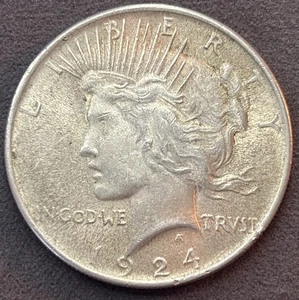 Moneta da 1 dollaro argento pace 1924-S - Foto 1 di 8
