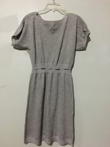Mudd Size L Gray Sparkle Tie Waist Knit Stylish Dress Boat Neck Girls RN#94330 - Picture 1 of 4