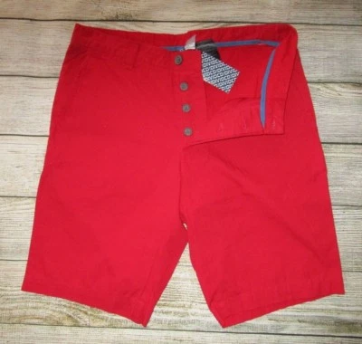 MENS DIVIDED BY H&M BUTTON FLY RED SHORTS SIZE 30 - Image 1 of 2