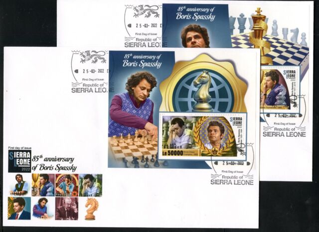 SIERRA LEONE 2022 85th ANN OF BORIS SPASSKY CHESSMASTER S/SHEET SET MINT NH