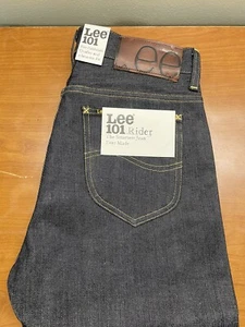 NWT Lee 101 Rider RAW 13oz Selvedge Rigid Jeans Zipper Fly 29x32 Made In ITALY - Picture 1 of 12