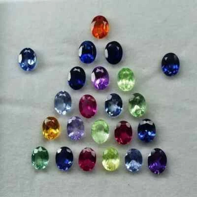 15 Pcs Natural Sapphire Mix Color Oval CERTIFIED Gemstone Lot 7x5 mm - Image 1 of 4