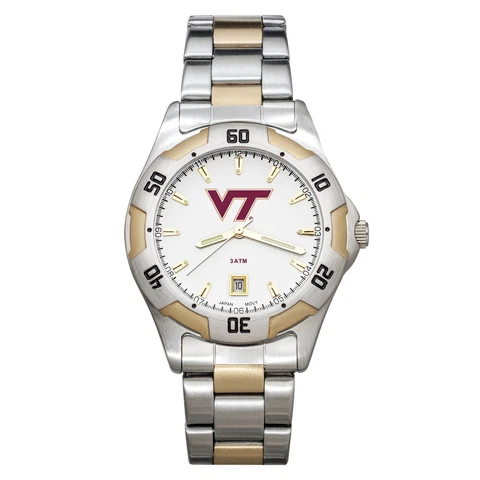 Virginia Tech All-Pro Men's Two-tone Watch W/Bracelet Cover