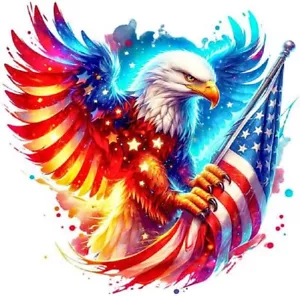 Diamond Painting Kits for Adults Beginners - 5D DIY Eagle American Flag Diamond - Picture 1 of 7