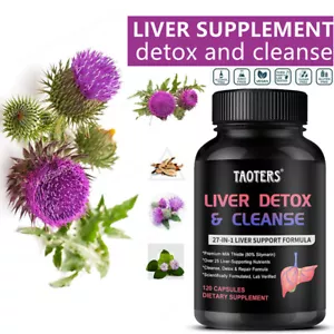Milk Thistle Capsules With Dandelion Root Liver Detox Dietary Supplement - Bild 1 von 13