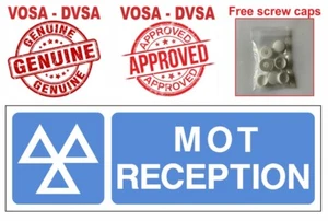 MOT RECEPTION SIGN / MOT SIGN / MOT SIGNS / MOT SIGN PACK / VOSA DVSA / MOT VTS - Picture 1 of 6