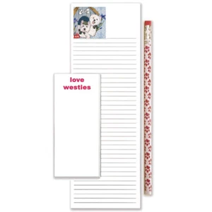 West Highland Terrier Westie To Do List Magnetic Shopping Pad Notepad & Pencil G - Picture 1 of 1