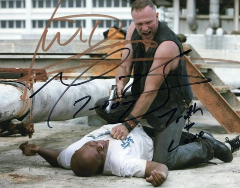 MICHAEL ROOKER & IRONE SINGELTON signed Autograph 20x25 cm  "The Walking Dead" Cover