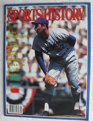 SANDY KOUFAX May 1988 Sports History Magazine - Detroit Lions, Man O' War, etc. - Image 1 of 3