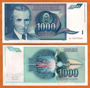 Billete de papel moneda Yugoslavia 1991 unc 1000 dinara/Dinarjev/Dinari P-110 - Imagen 1 de 1