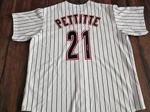 Andy PETTITTE Houston Astros Signed Majestic MLB Jersey Home Pinstripe USA XL - Picture 1 of 12