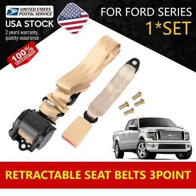 3.6M 140'' 3 Point Retractable Adjustable Car Seat Belt For 1998 1999 Ford F-250 - Изображение 1 из 4