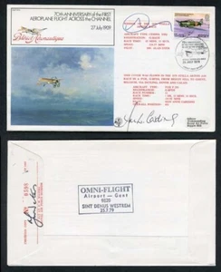 FF5b 70th Ann 1st Aeroplane Flight Across the Channel Signed by 2 Pilots (B) - Picture 1 of 1