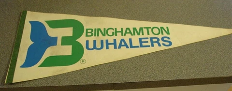 AHL Binghamton Whalers Vintage Defunct Hockey Pennant Cover
