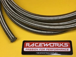 AN3 Stainless Steel braided PTFE hose x 5m -3AN 200 Series Raceworks 2 Yr Wty - Imagen 1 de 2
