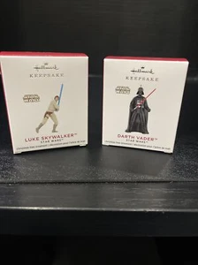 2020 Miniature Luke Skywalker and Darth Vader Star Wars Hallmark. lot of 2 - Picture 1 of 7