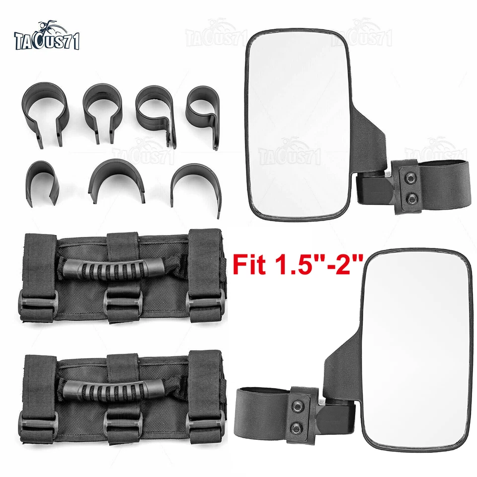 Espejos retrovisores laterales UTV abrazadera de 1,5"-2" para Honda Big Red 700 Pioneer 500 1000 Foto 1 de 4