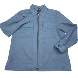 $398 Hugo Boss Carper Packable Air Weight Blue Full Zip Jacket Mens Size 38R - Picture 1 of 13