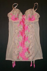  Neu mit Etikett $ 88 Victoria Secret Swarovski Kristall Spitze 34B Strumpfband Slip Negligee  - Bild 1 von 3