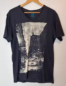 Kenji Men's T-Shirt New York City - Short Sleeve Crew Neck Tee Grey Size L - Picture 1 of 3