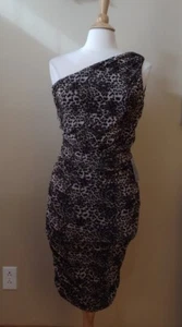 Love x Design One Shoulder Leopard Print Bodycon Dress Women's Size Small New - Picture 1 of 11