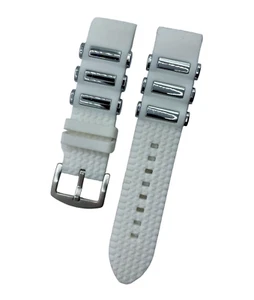 Cinturino orologio in gomma silicone bianco di alta qualità 24 mm ricambio cinturino - Foto 1 di 3