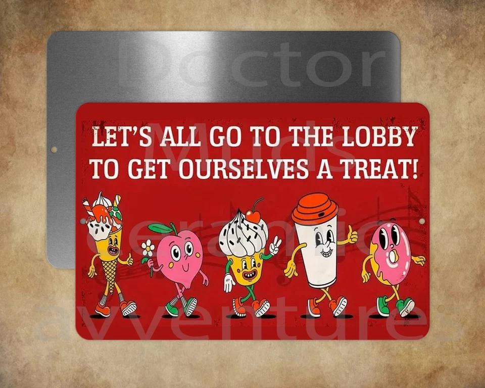 Lobby Treats for home theaters and movie rooms  8" x12" metal sign MADE IN USA - Image 1 of 1