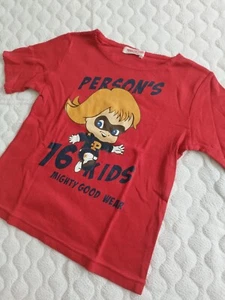 pearson’s cartoon printed red T-shirt 130 Japanese Brand's Vintage Kawaii - Picture 1 of 15