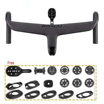 Manubrio completo interno cavo bici strada manubrio integrato carbonio - Immagine 1 di 4