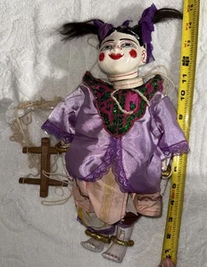 Marioneta vintage de 13" tailandesa Birmania Myanmar hecha a mano - Imagen 1 de 7
