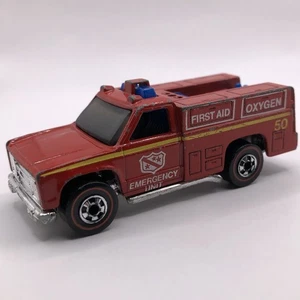 Hot Wheels Redline Emergency Squad Fire Truck 1974/1975 Red - Made In Hong Kong - Picture 1 of 10