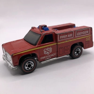 Hot Wheels Redline Emergency Squad Fire Truck 1974/1975 Red - Made In Hong Kong - Image 1 of 4