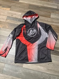 Mercury Hoody Savi Customs Xlarge Red Black Gray Fishing Apparel Excellent - Picture 1 of 17